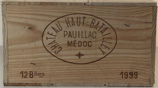 A case of twelve bottles of Chateau Haut Batailley, Pauillac, Medoc, 1999.